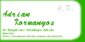 adrian kormanyos business card