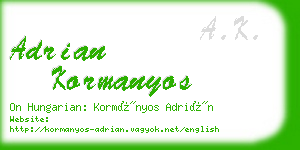 adrian kormanyos business card